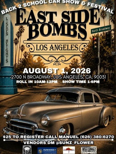 East Side Bombs Car Show flyer August 2026